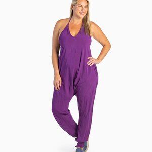 Buddha Pants Womens Cotton Lightweight Tapered Hippie Boho Harem Jumper Plum